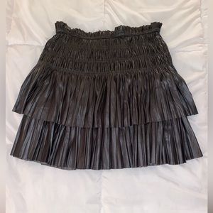 Ruffled Silver Mini Skirt